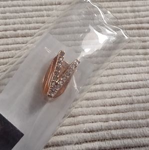 KEEP Collective Pave 'V' Letter Charm in Rose Gold Tone